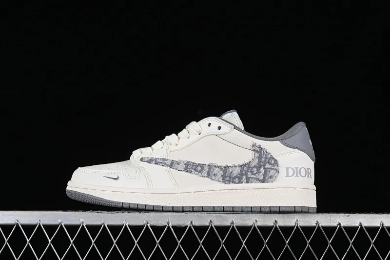 All categories Air Jordan Jordan series basketball shoes Air Jordan 1 Low High-end customized low-top sneakers Travis Scott x Fragment Design x Air Jordan 1 Low OG SP AJ1 Joe 1 Dior joint-off-white gray pattern low-top cultural casual sneakers DM6688-603